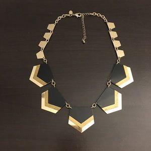 Geometric, bold black and gold necklace
